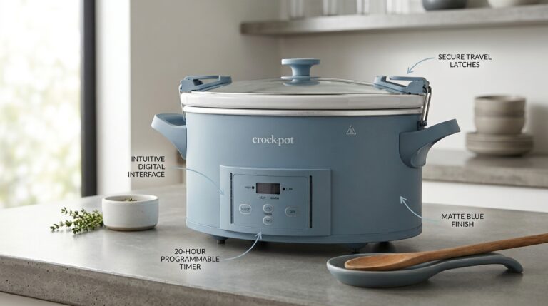 A Closer Look at the Crock-Pot Design Series 7-Quart Programmable Slow Cooker in Morning Haze Blue